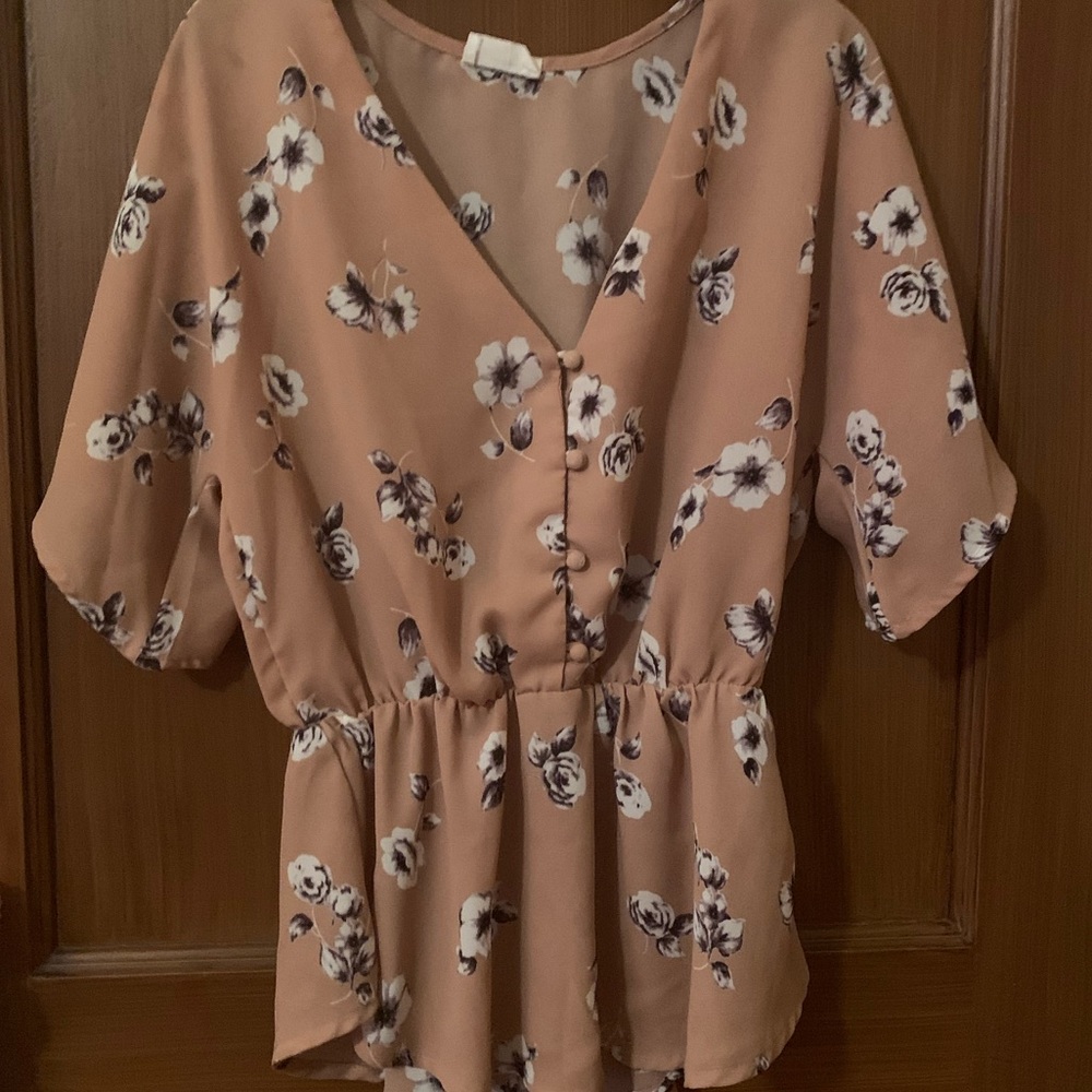 Pink floral platinum Blouse
